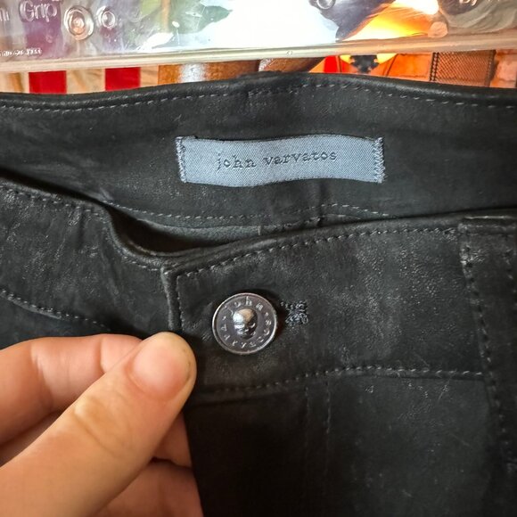 $2198 JOHN VARVATOS "Eton" Lamb Stretch Leather Pants (sz34) - Picture 6 of 14